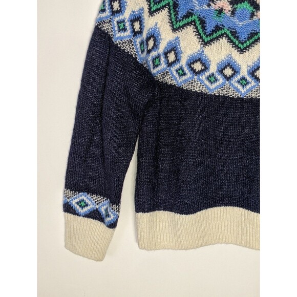 Nordic Fair Isle Sweater Sz M Festive Thick Cozy Ski Winter Chunky Cottagecore - Picture 3 of 11